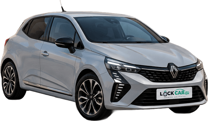 Renault Clio 5 E-Tech Gris Nardo 2026 — vue trois-quarts avant