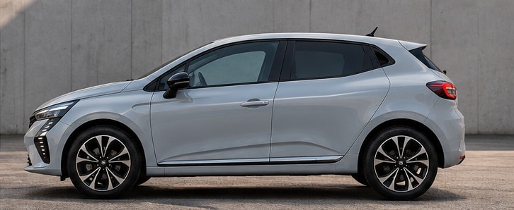 Renault Clio 5 E-Tech Gris Nardo 2026 — vue de profil