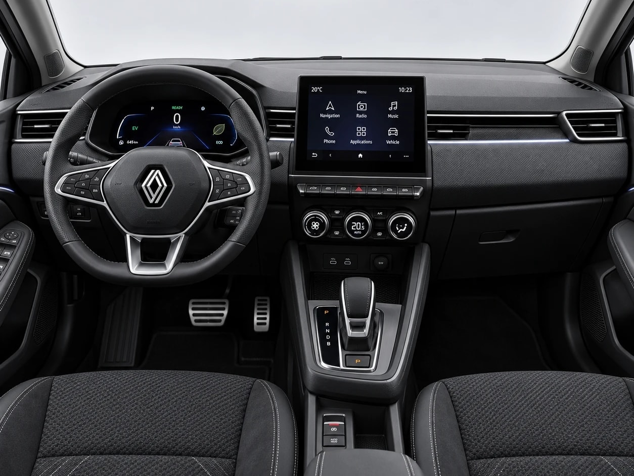 Renault Clio 5 E-Tech Gris Nardo 2026 — intérieur et poste de conduite