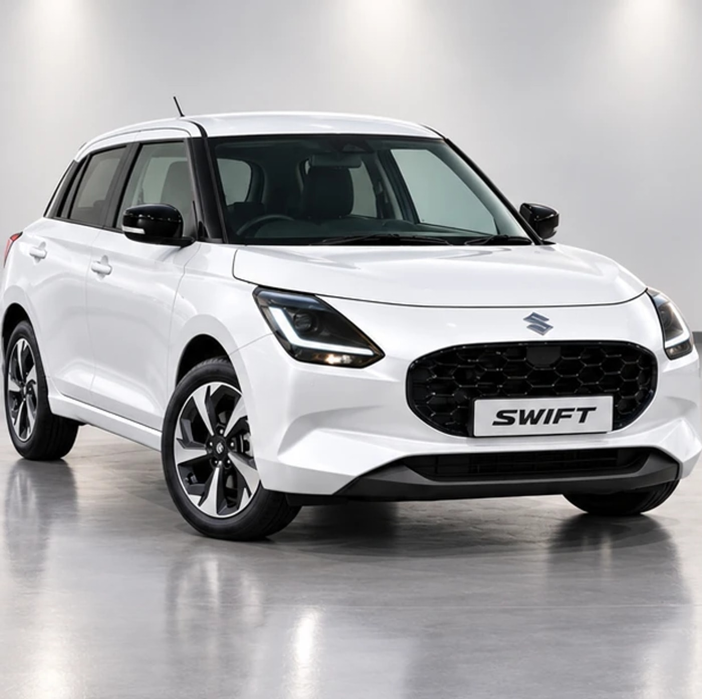 Suzuki Swift Blanche 2026 — vue trois-quarts avant